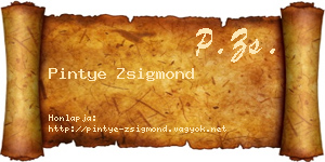 Pintye Zsigmond névjegykártya